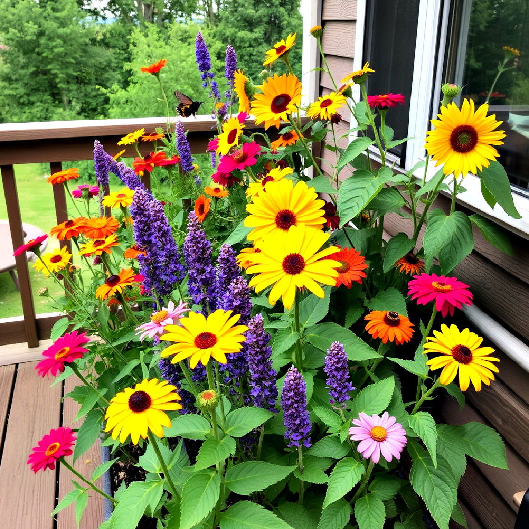 pollinator friendly garden for decor - 25 Deck Decorating Ideas With Plants