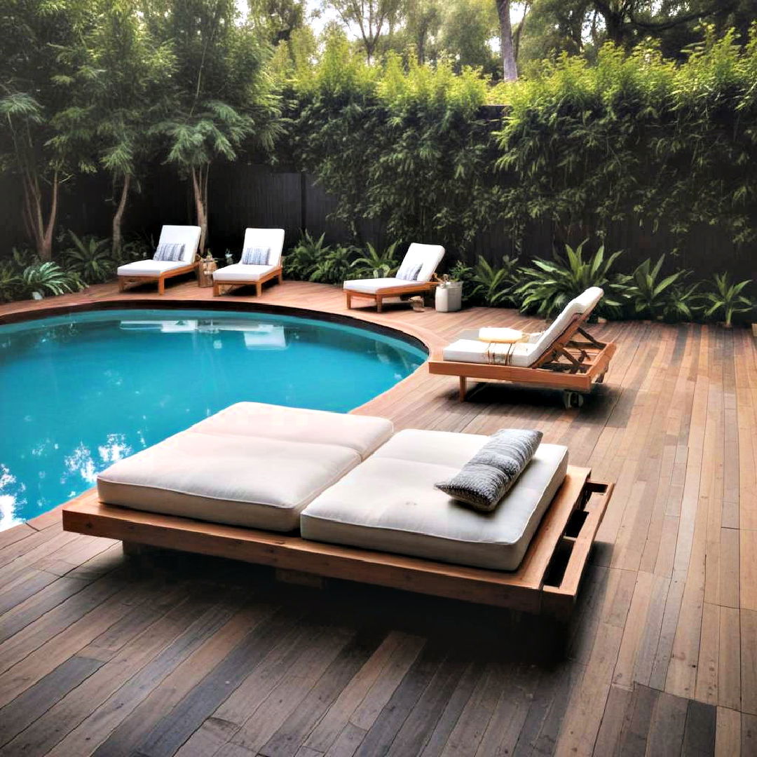 pool area with floating deck - 20 Floating Deck Ideas