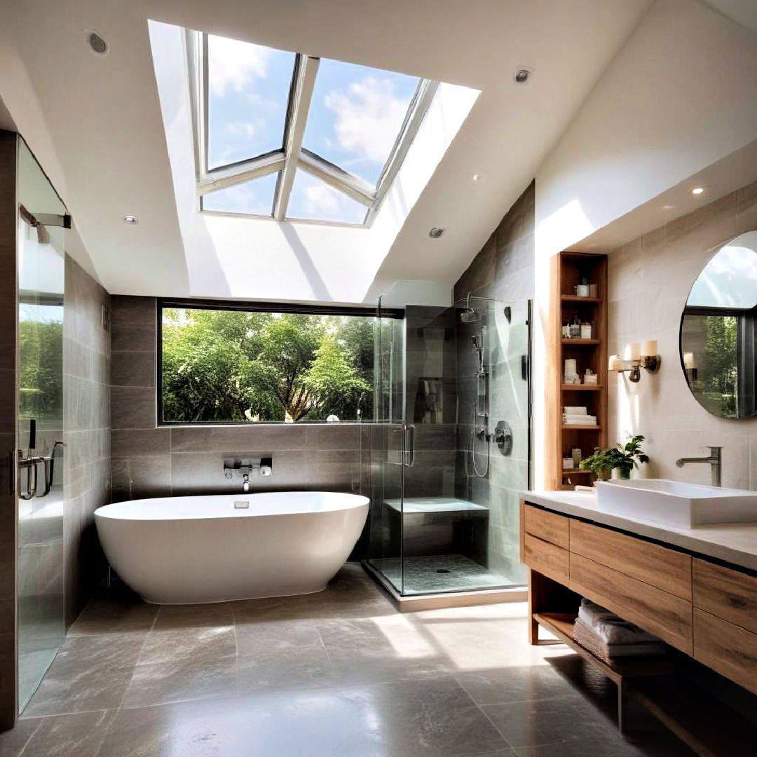 pool bathroom with natural lighting - 20 Pool Bathroom Ideas