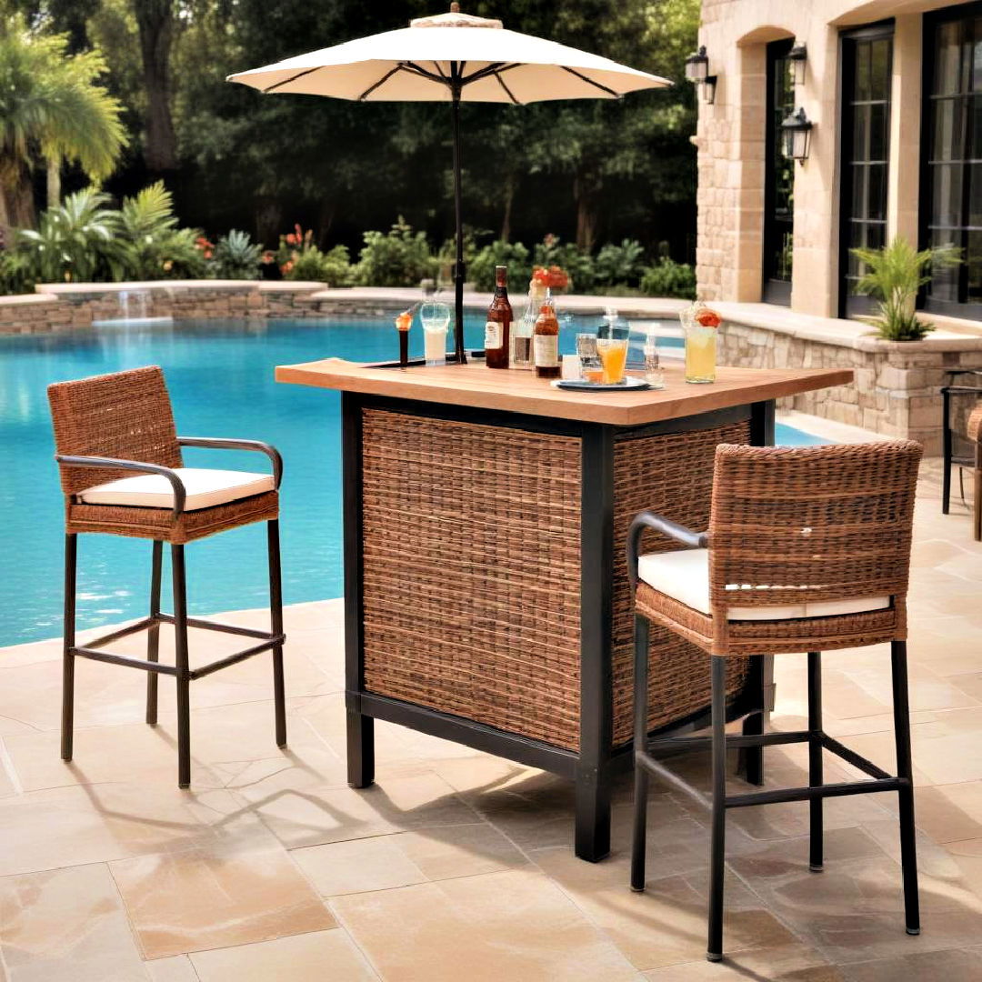 poolside bar set - 20 Pool Furniture Ideas