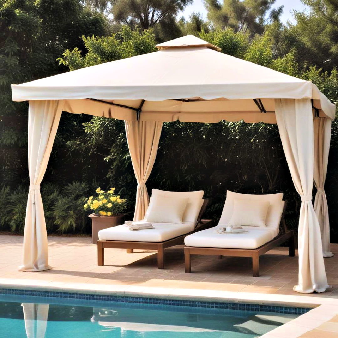 poolside canopy for pool furniture - 20 Pool Furniture Ideas