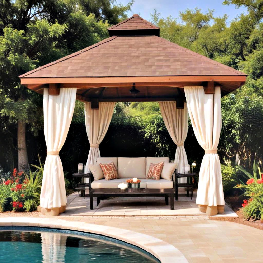 poolside gazebo for lounging - 40 Gazebo Design Ideas