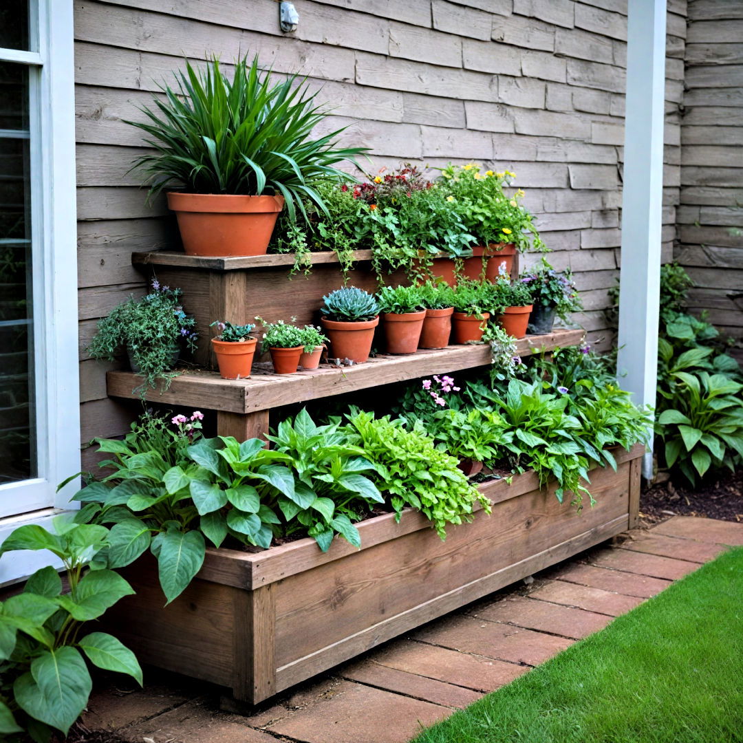porch tiered raised bed - 25 Inexpensive Raised Garden Bed Ideas