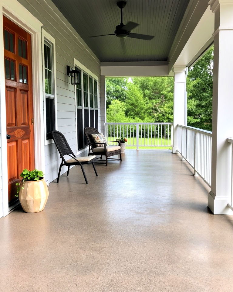 porch with concrete flooring - 15 Porch Flooring Options