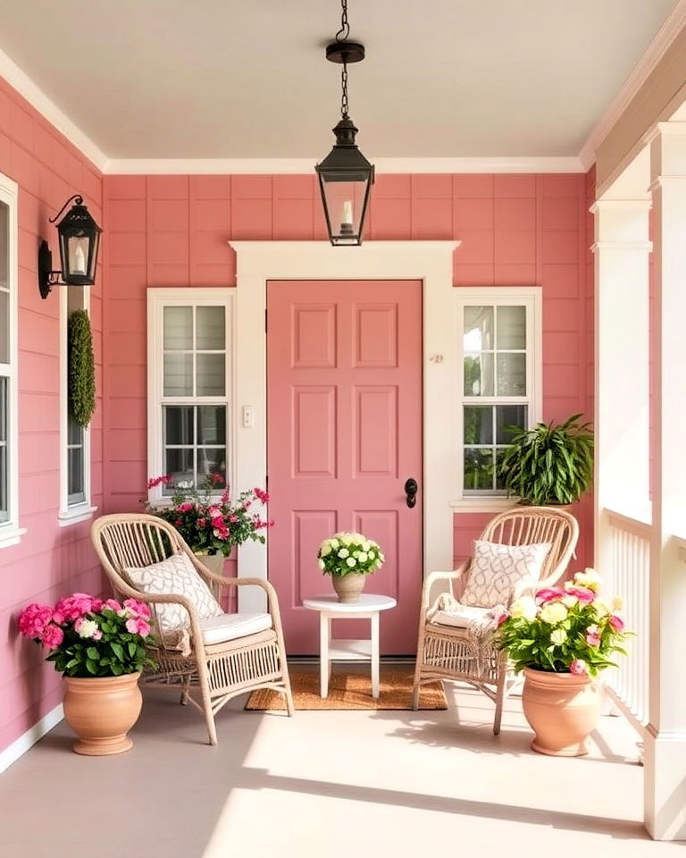 porch with dusty rose paint - 20 Porch Paint Colors