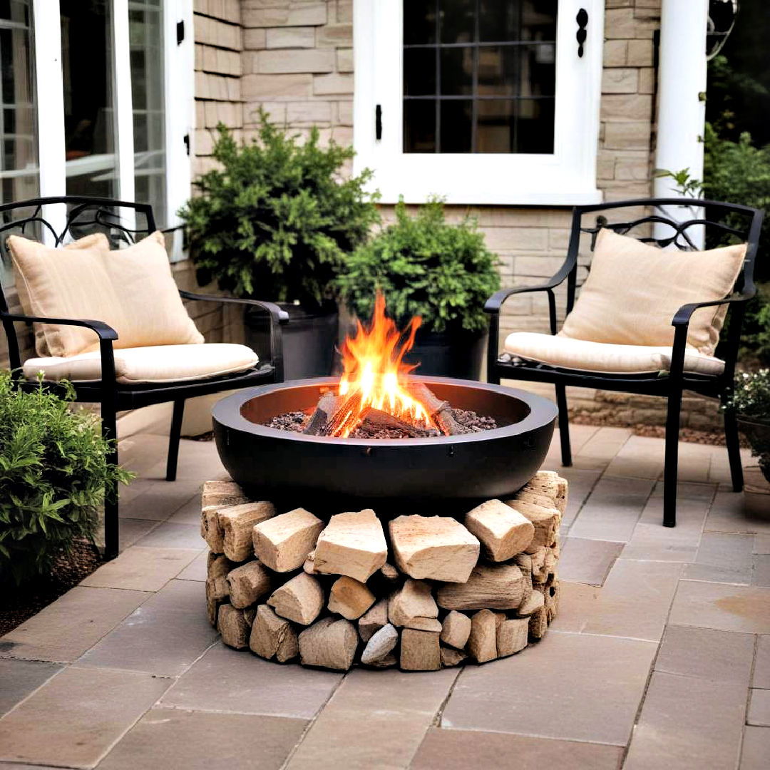 portable compact fire pit - 40 Small Front Porch Ideas