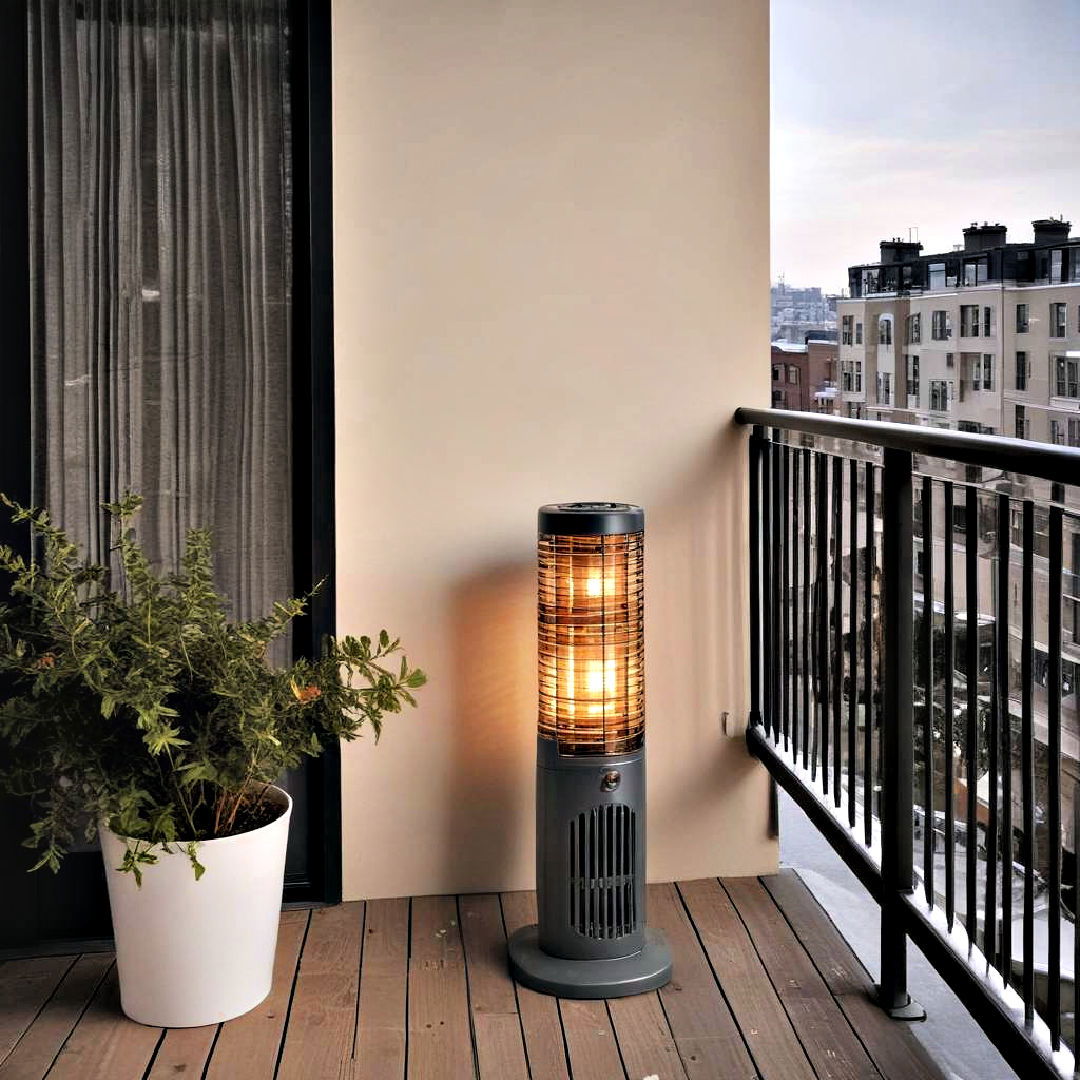 portable heater for small balcony - 30 Small Balcony Ideas