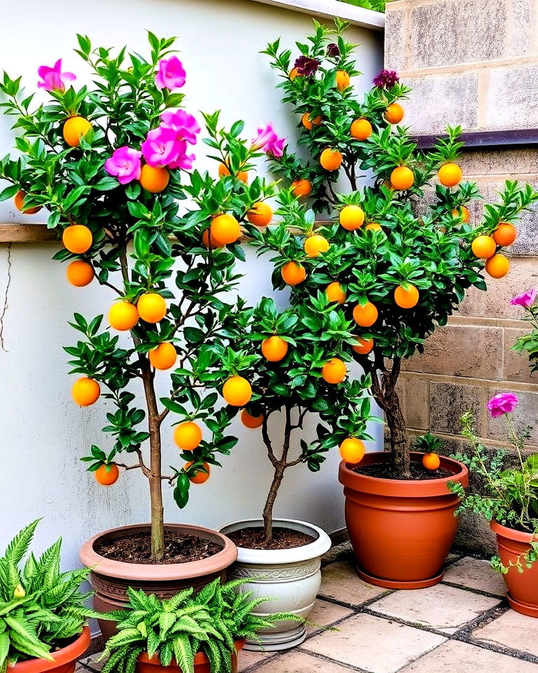 potted citrus trees for italian backyard - 20 Italian Backyard Ideas