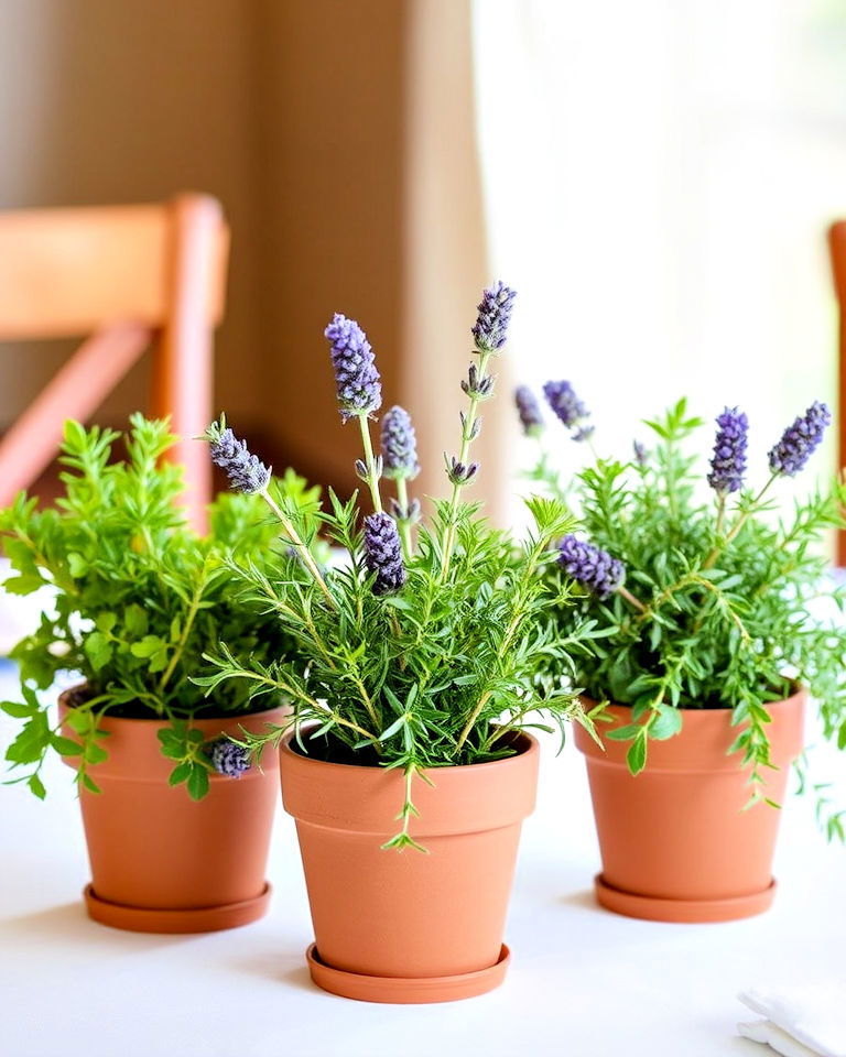 potted herbs for rehearsal dinner centerpiece - 30 Rehearsal Dinner Centerpiece Ideas