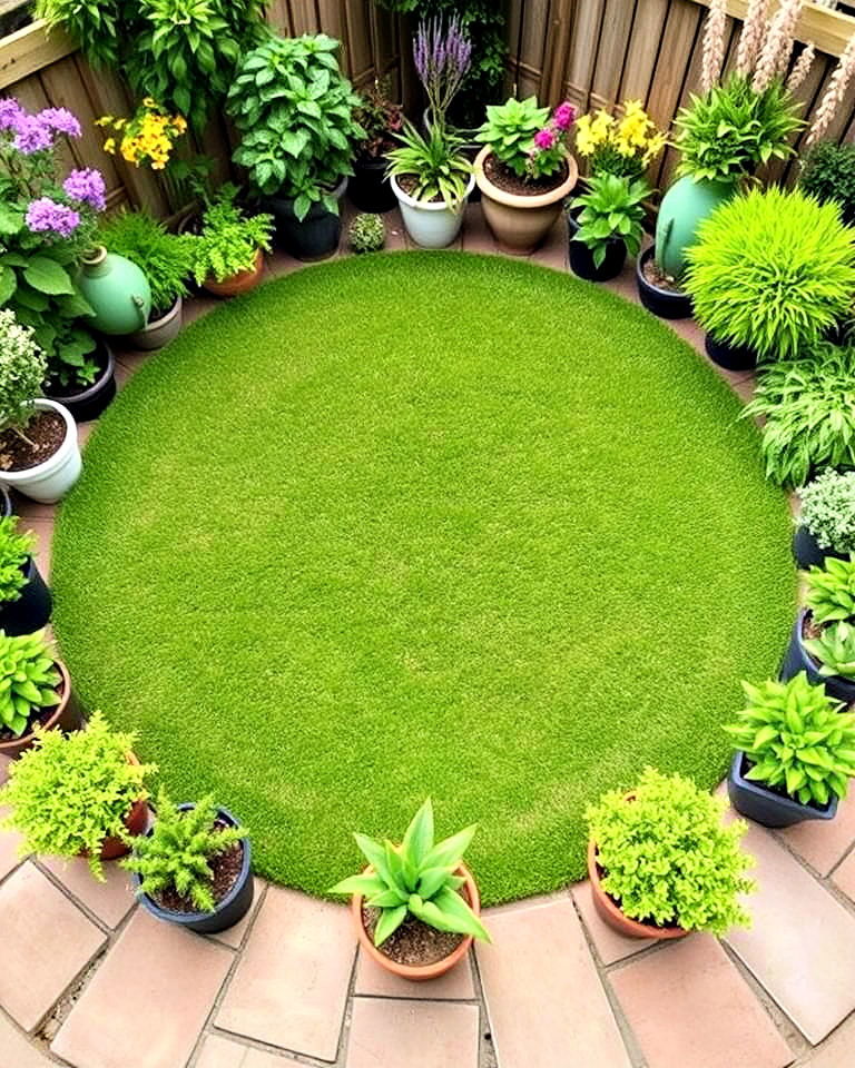 potted plants for circular lawn garden - 20 Circular Lawn Garden Designs
