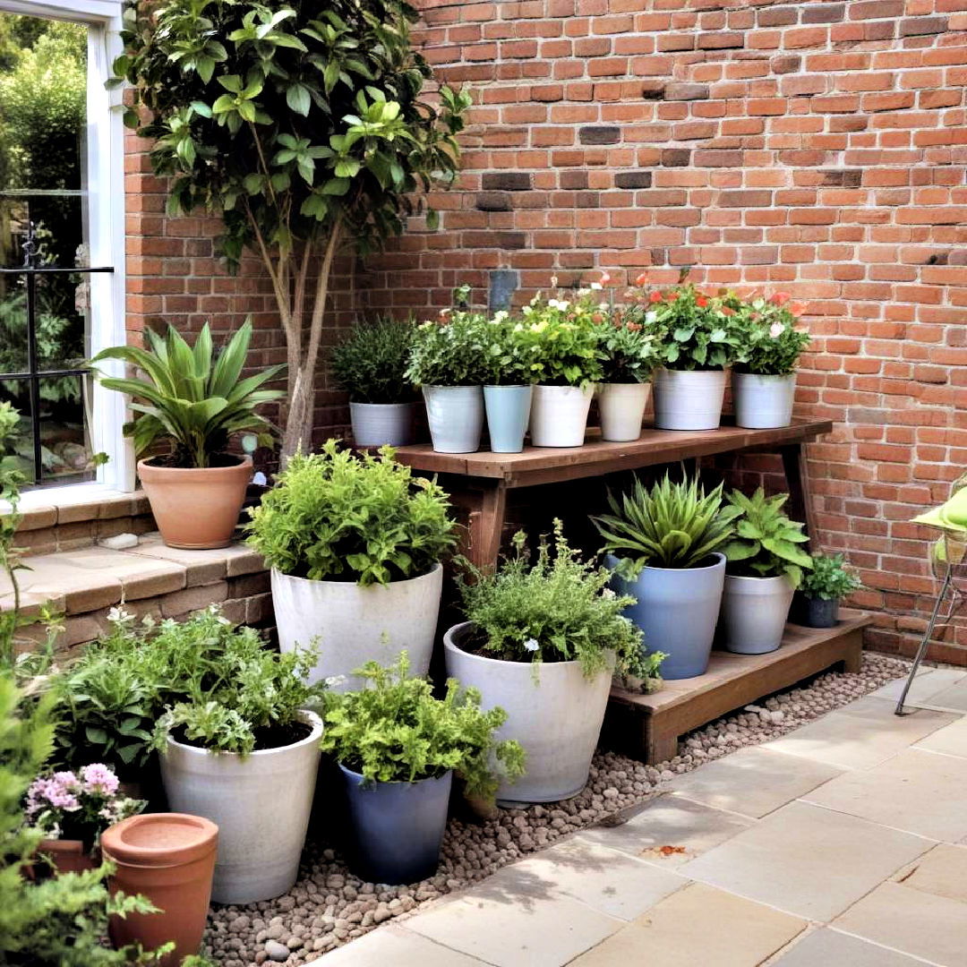 potted plants idea - 40 Small Backyard Ideas
