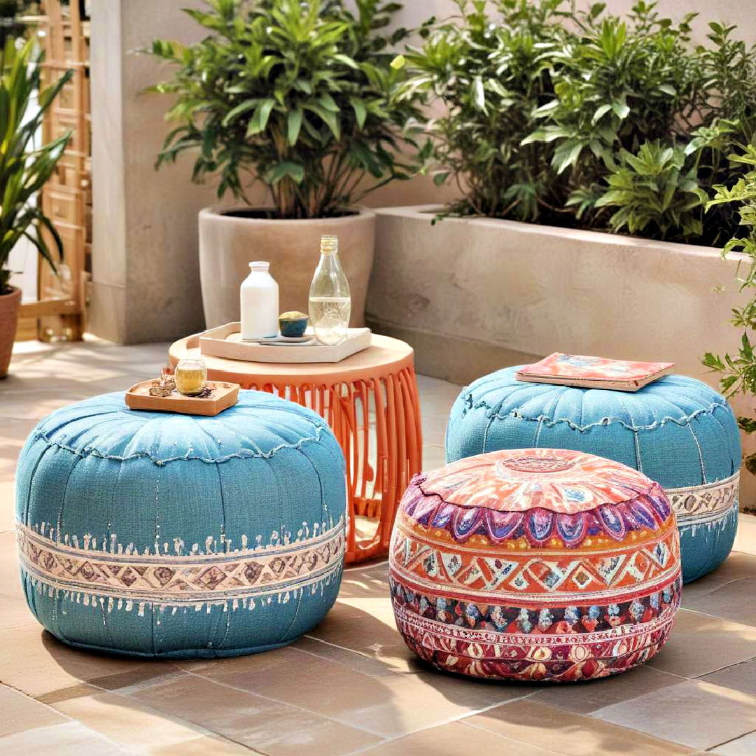 poufs for outdoor seating - 40 Outdoor Seating Ideas