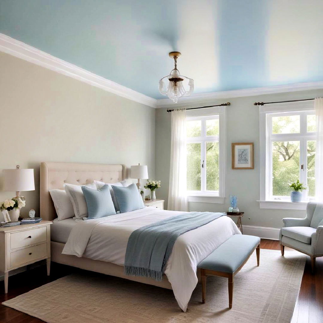 powder blue ceiling for blue bedroom - 40 Blue Bedroom Ideas