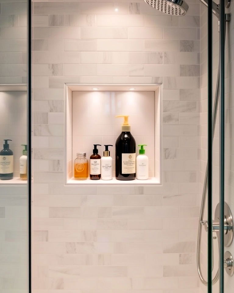 practical niche shelf - 25 Small Ensuite Design Ideas