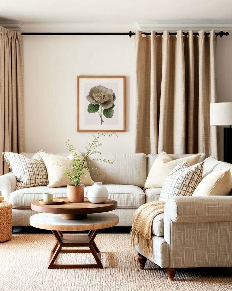 prairie style interior design with neutral fabrics - 15 Prairie-style Interior Design Ideas