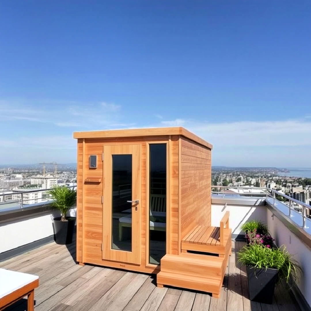 pre fabricated sauna unit for rooftop deck - 40 Rooftop Deck Ideas