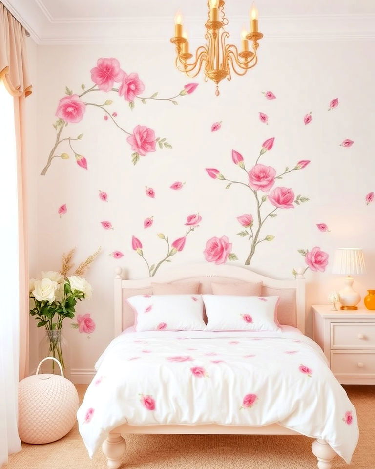 princess theme room with floral accents - 25 Princess Room Ideas