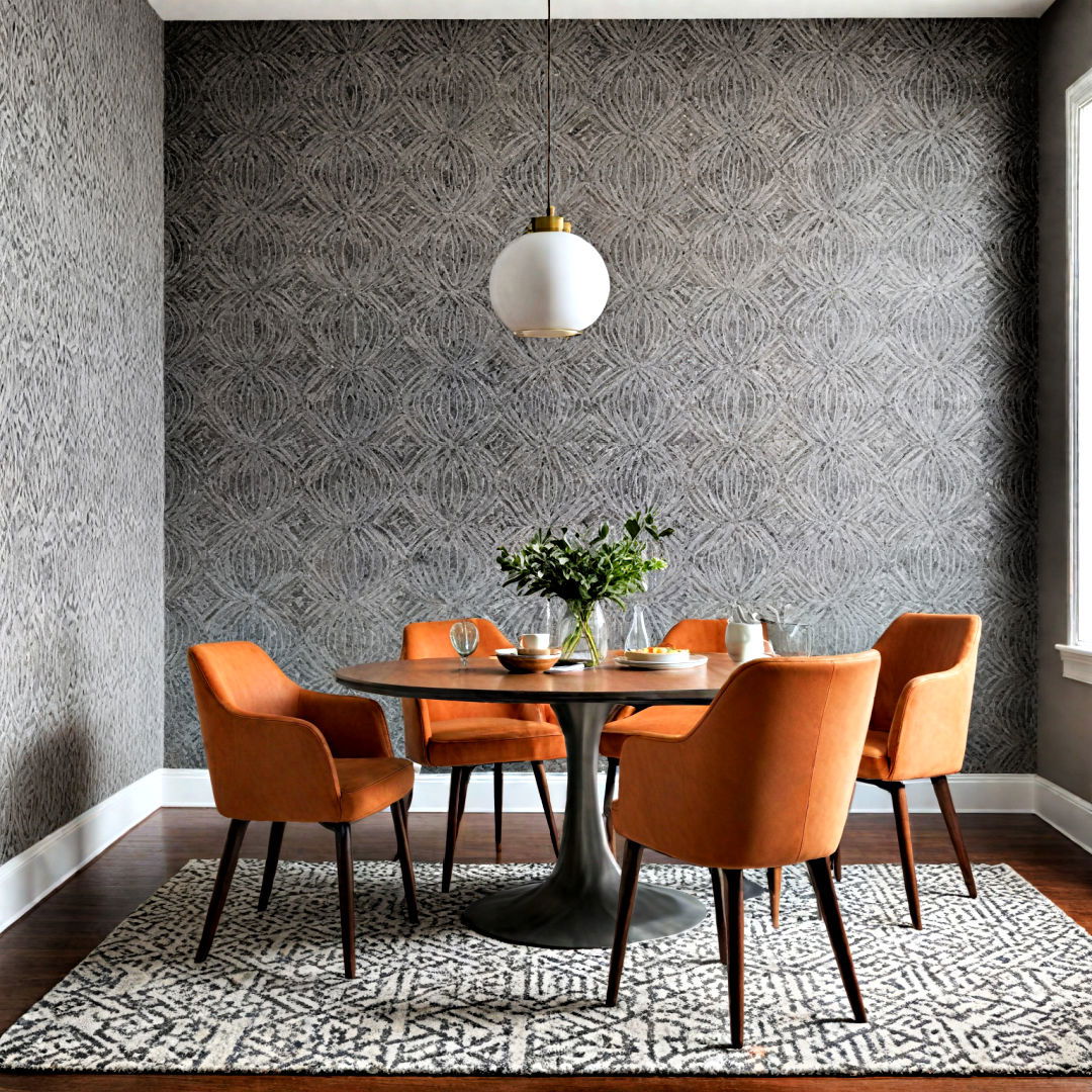 put modern touch with geometric patterns - 40 Dining Room Decor Ideas