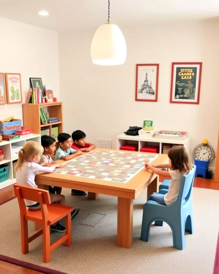 puzzle and game table ideas - 40 Playroom Ideas
