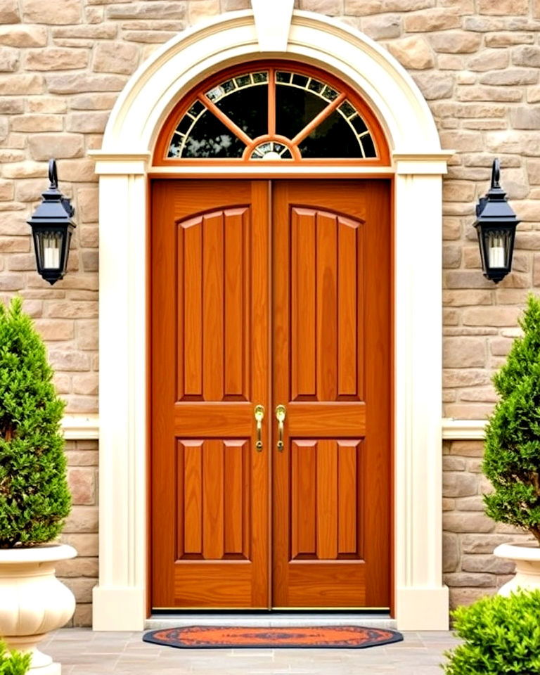 radiant honey maple stain front door - 25 Stained Front Door Ideas
