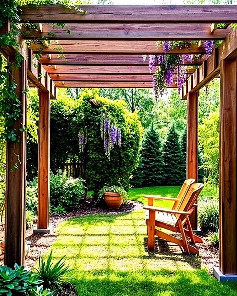 railroad ties as pergola base - 20 Railroad Ties Landscaping Ideas