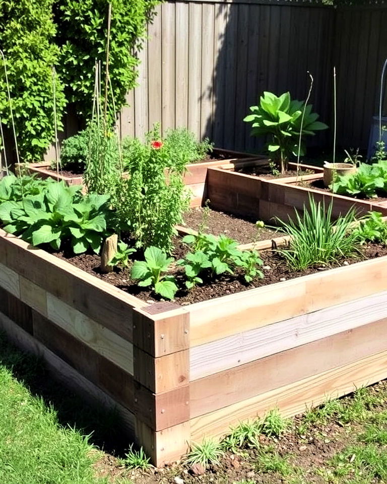 railroad ties as raised vegetable beds - 20 Railroad Ties Landscaping Ideas