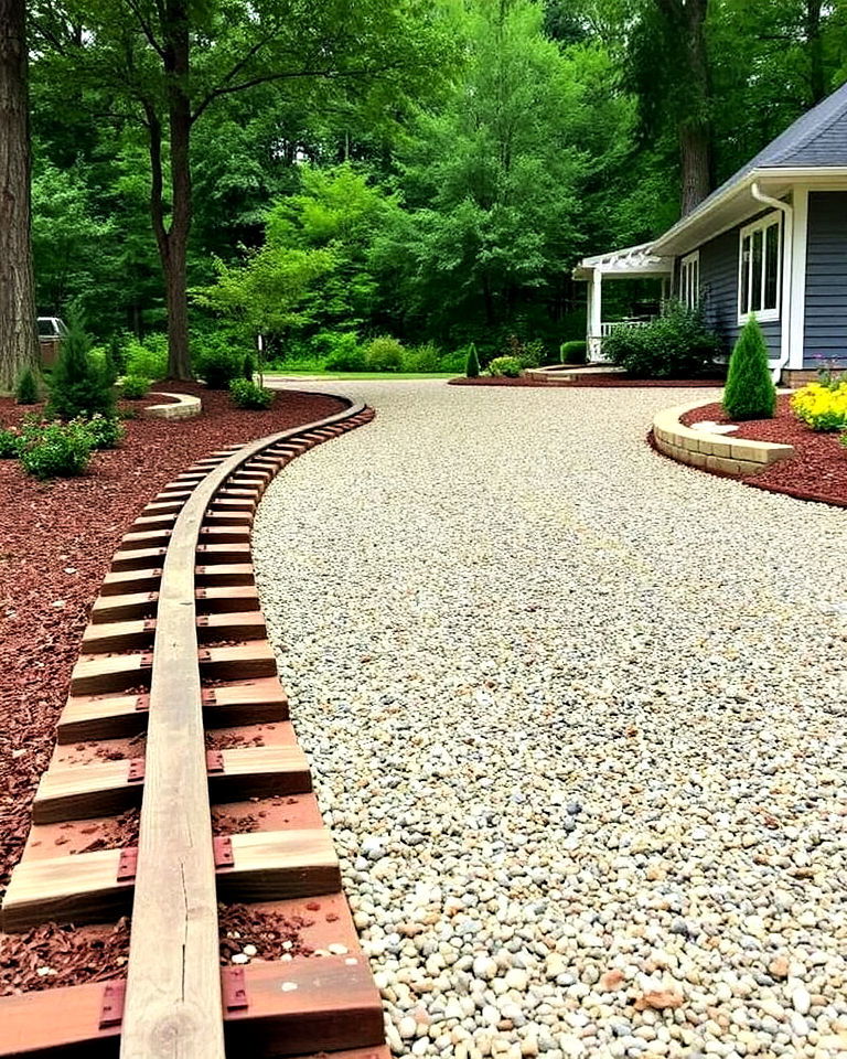 railroad ties to create a rustic border - 20 Railroad Ties Landscaping Ideas