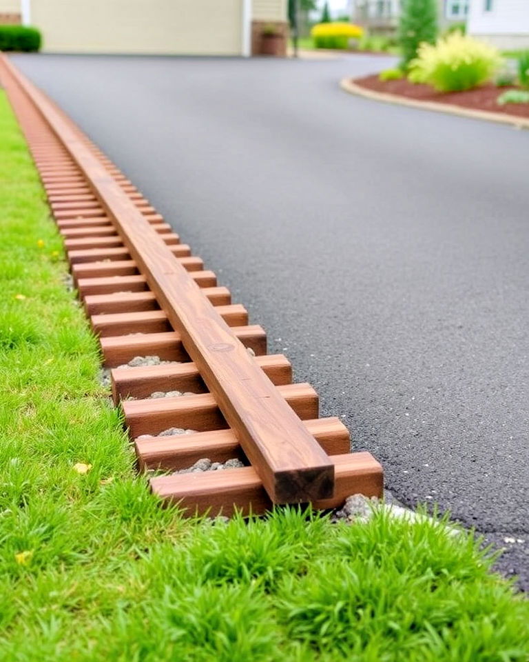 railway ties for driveway edging - 30 Driveway Edging Ideas