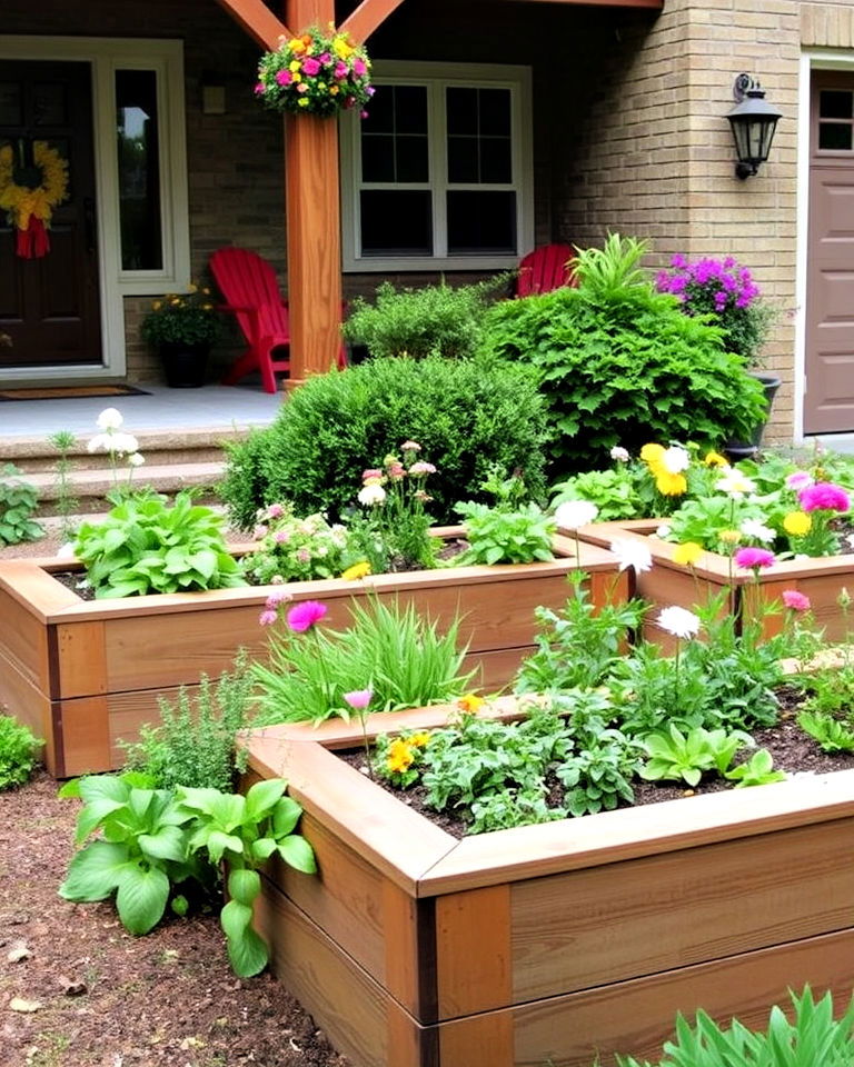 raised garden beds for ranch home - 40 Curb Appeal Inspiration for Ranch Homes