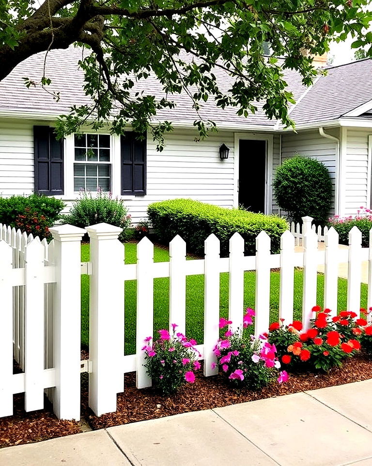 ranch home with classic white picket fence - 40 Curb Appeal Inspiration for Ranch Homes