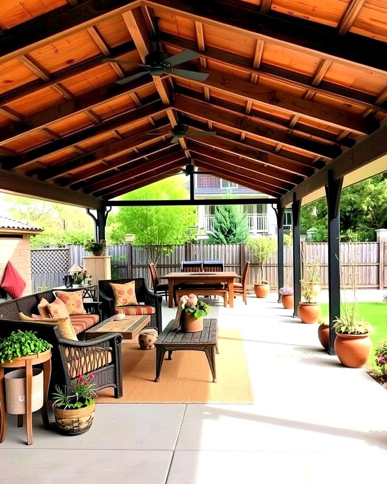ranch house landscaping with covered patio - 30 Ranch House Landscaping Ideas