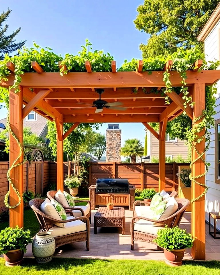 ranch house landscaping with pergola - 30 Ranch House Landscaping Ideas