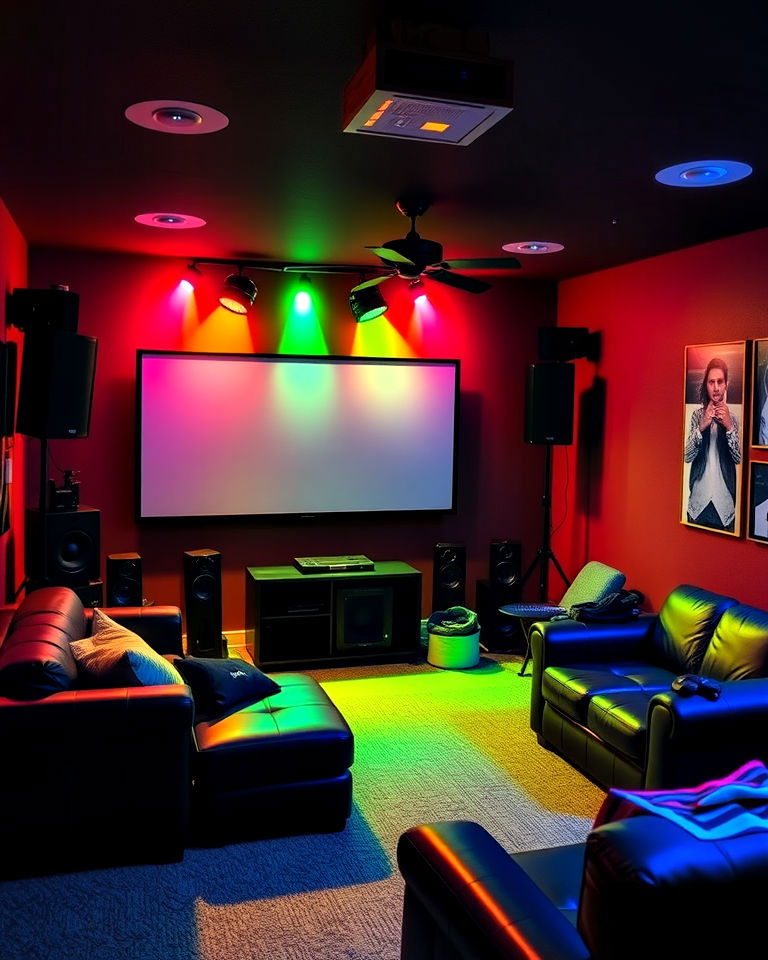 rec room with karaoke corner - 30 Rec Room Ideas