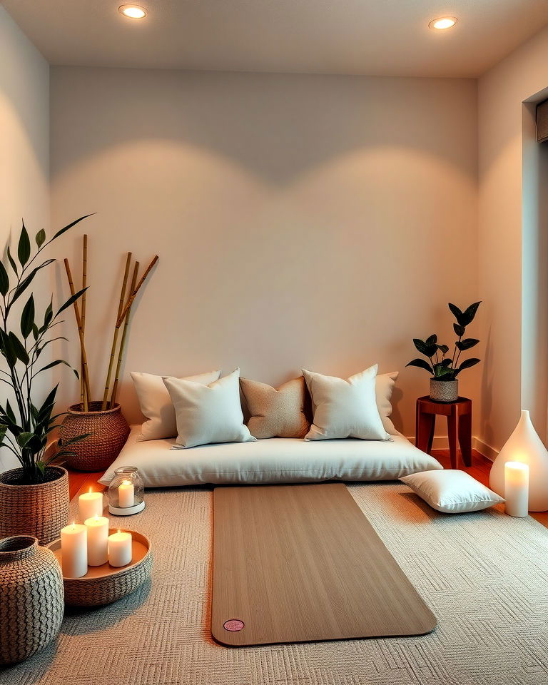 rec room with zen meditation space - 30 Rec Room Ideas