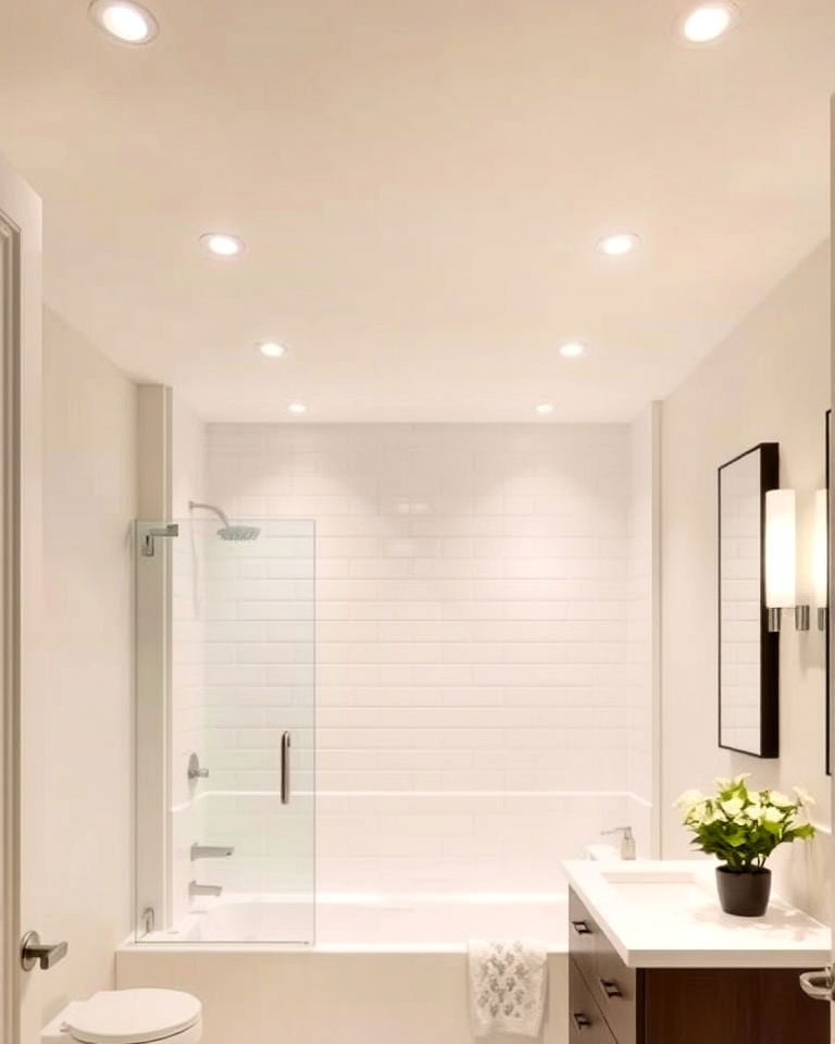 recessed lighting to add modern touch - 40 Primary Bathroom Ideas