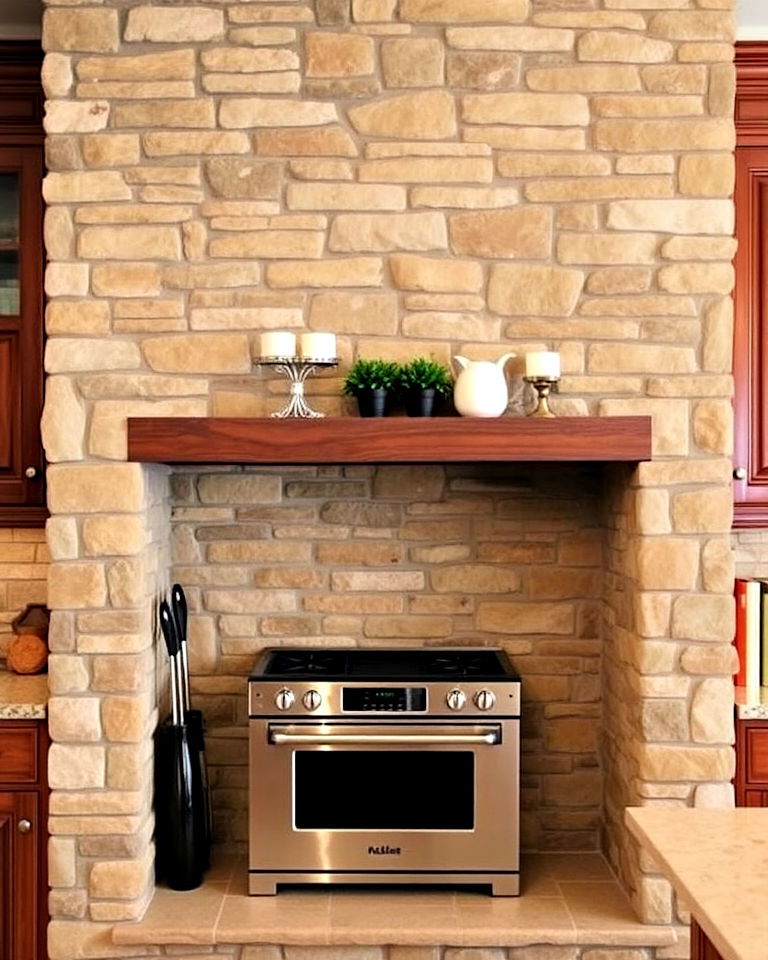 recessed stone stove design - 20 Kitchen Stove Alcove Ideas