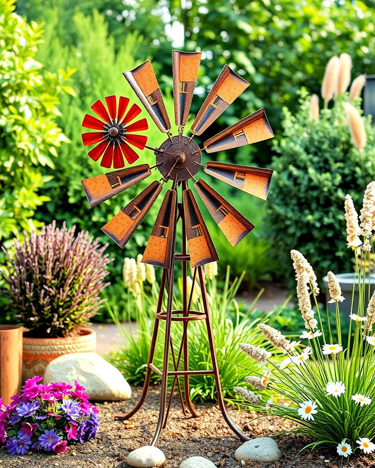 reclaimed metal garden sculpture - 20 Farmhouse Garden Ideas