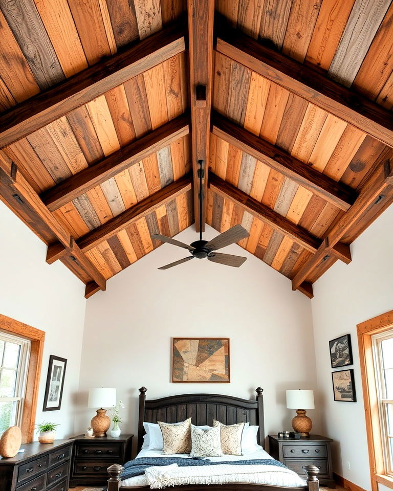 reclaimed wood beams for vaulted ceiling - 40 Vaulted Ceiling Ideas