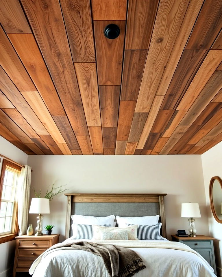 reclaimed wood ceiling design - 20 Farmhouse Ceiling Ideas