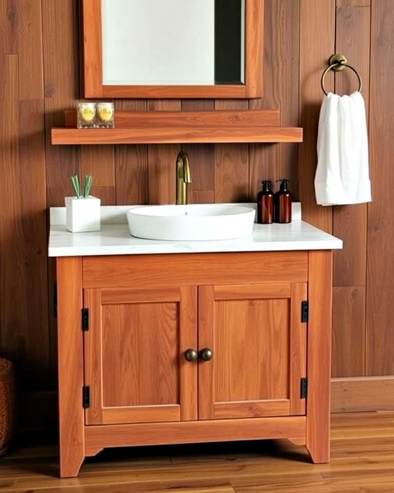 reclaimed wood vanity for bathroom - 15 Rustic Bathroom Vanity Ideas