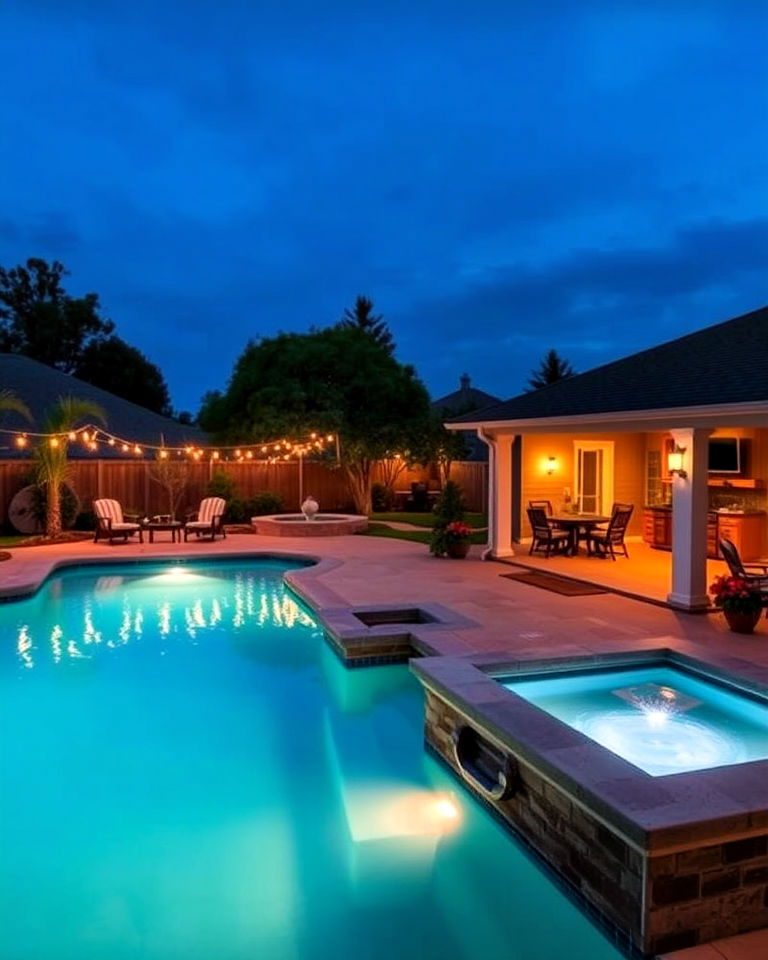 rectangle pool with connected hot tub - 20 Rectangle Pool With Hot Tub
