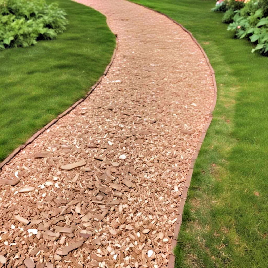 recycled wood chip pathway - 40 Backyard Walkway Ideas