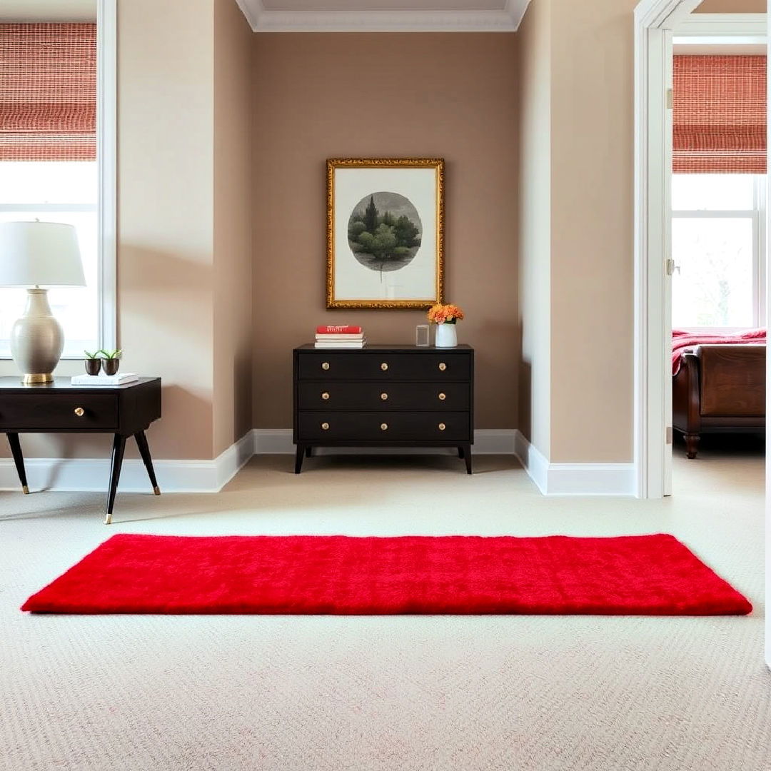 red carpet runner for hallway - 20 Red Bedroom Ideas