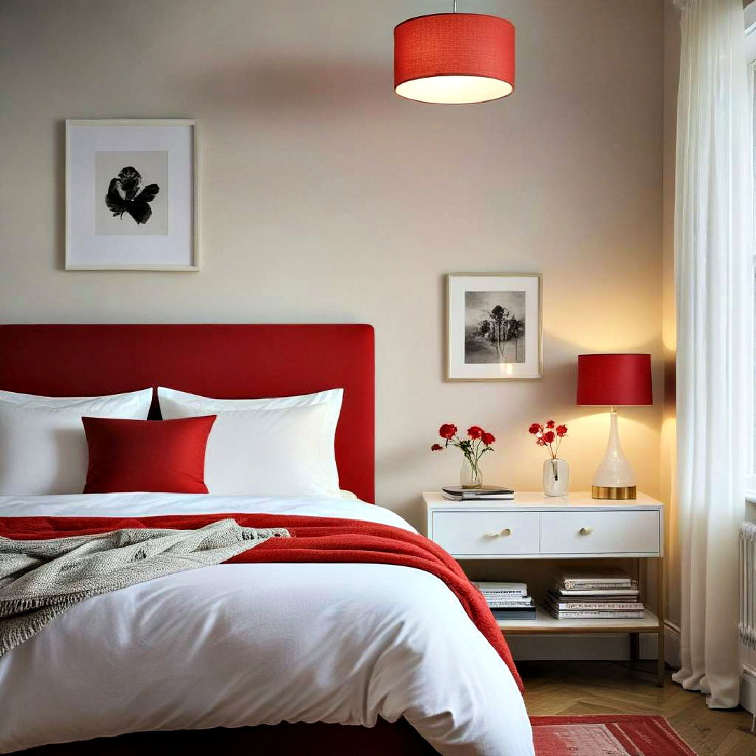 red lampshades for red bedroom - 20 Red Bedroom Ideas