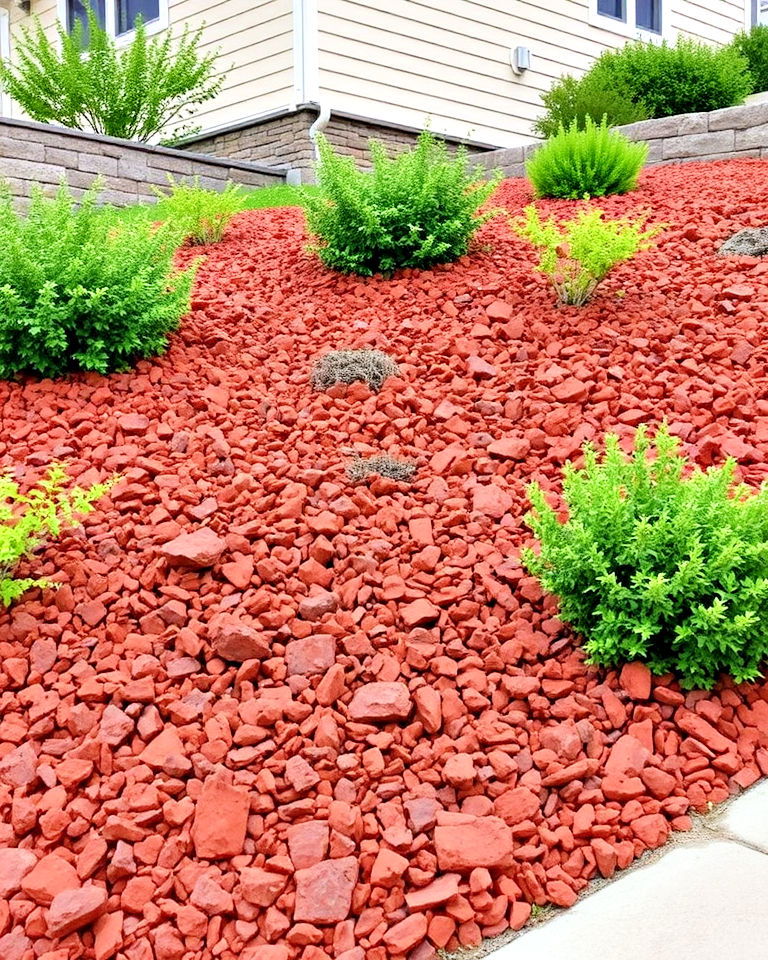 red lava rock for erosion control on slopes - 20 Red Lava Rock Landscaping Ideas