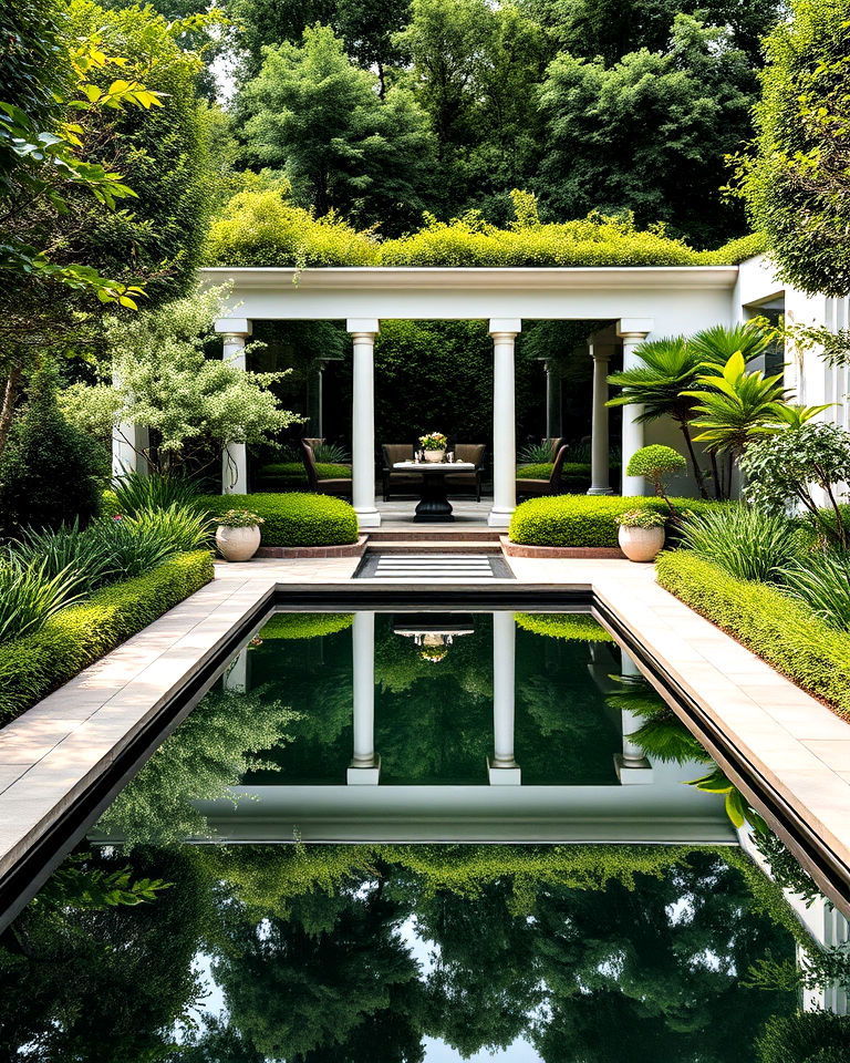 reflecting water mirror garden - 30 Luxury Garden Design Ideas