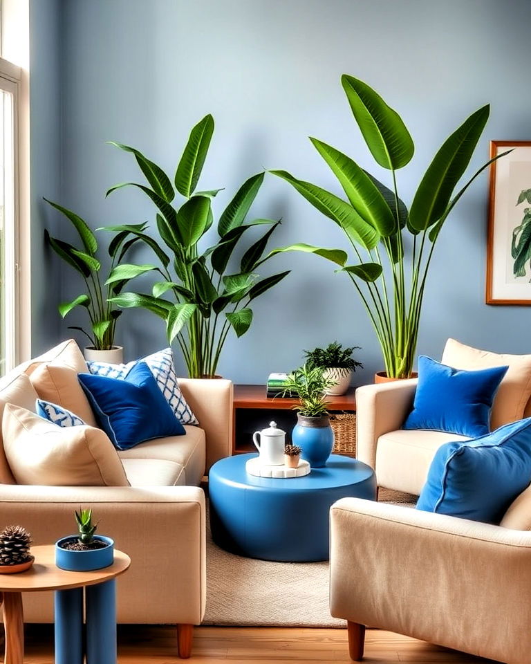 refreshing blue and beige tones for living room - 20 Blue and Beige Living Room Ideas