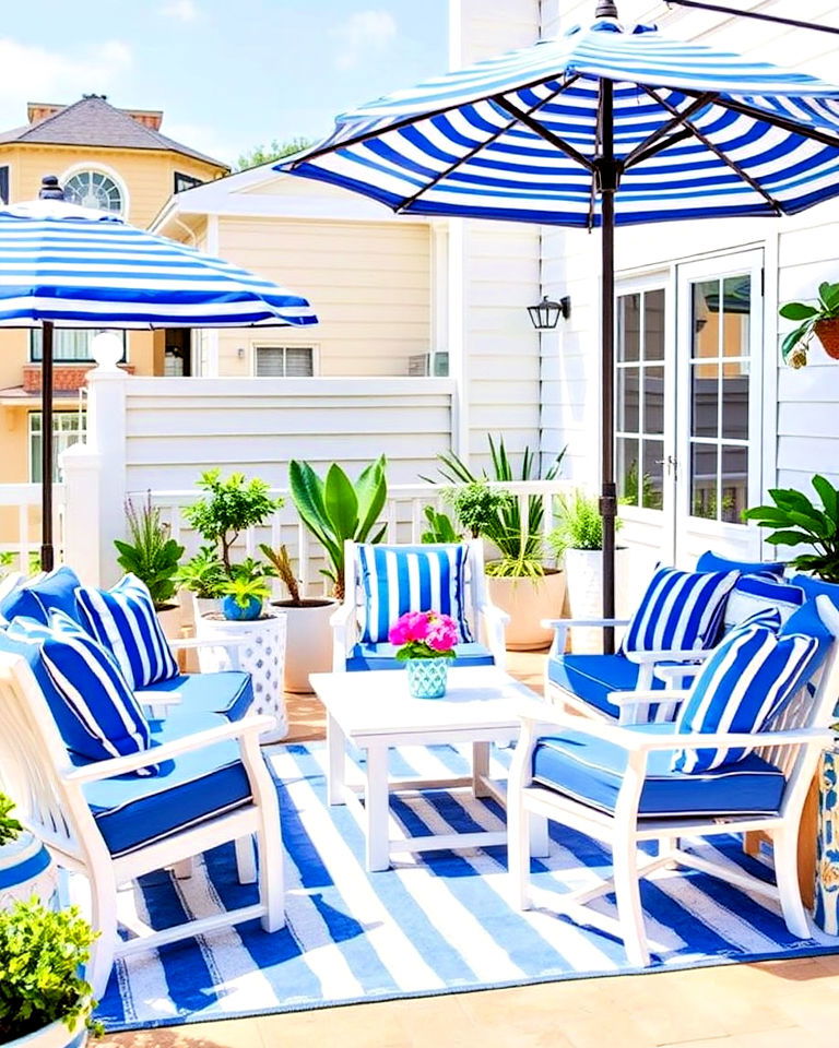 refreshing blue and white outdoor furniture - 30 Blue and White Decor Ideas