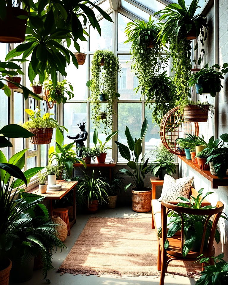 refreshing indoor garden retreat - 30 Rec Room Ideas