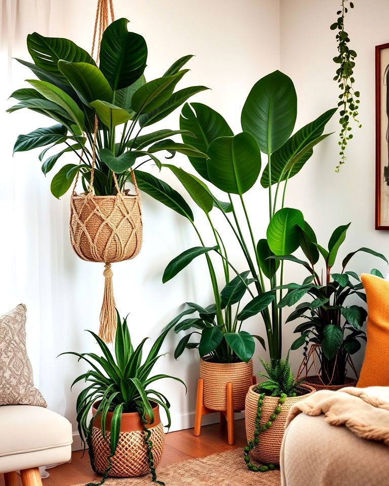 refreshing indoor plants - 30 Boho Decor Ideas